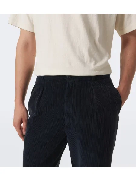 Pantaloni The Row de catifea cord albastru