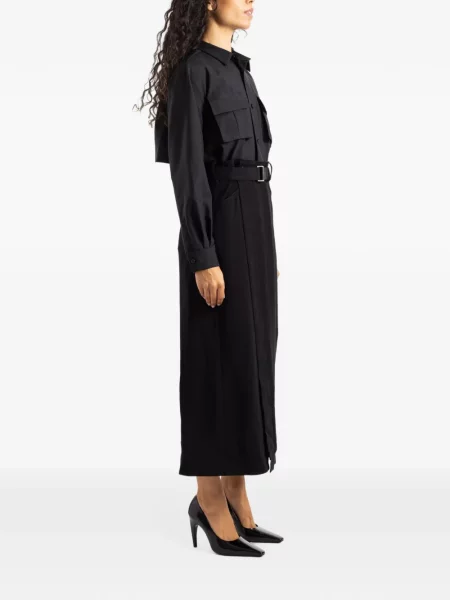 Rochie midi Sacai din satin negru