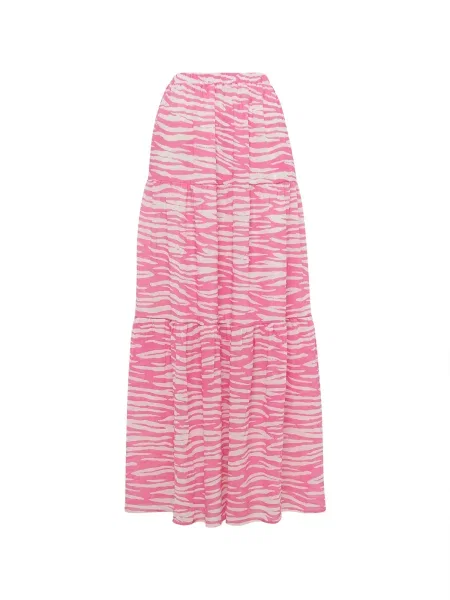 Tussah Fustă MILLY roz alb