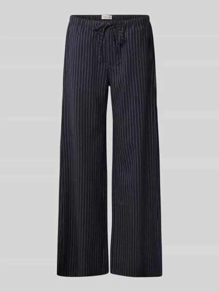Spodnie o kroju wide fit z elastycznym pasem Guess Jeans granatowe