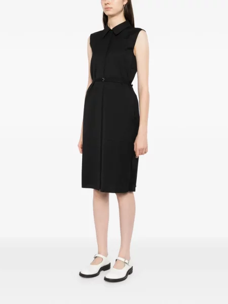 Cu centură rochie Less fără mâneci negru
