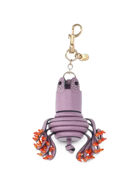 Colier Anya Hindmarch din piele cu mărgele violet