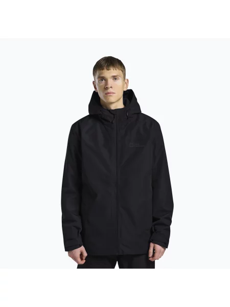 Férfi 3 az dzseki Jack Wolfskin Taubenberg fekete. Méret: S fekete