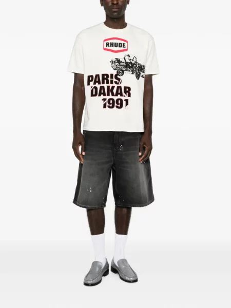 Tricou Rhude cu imagine alb