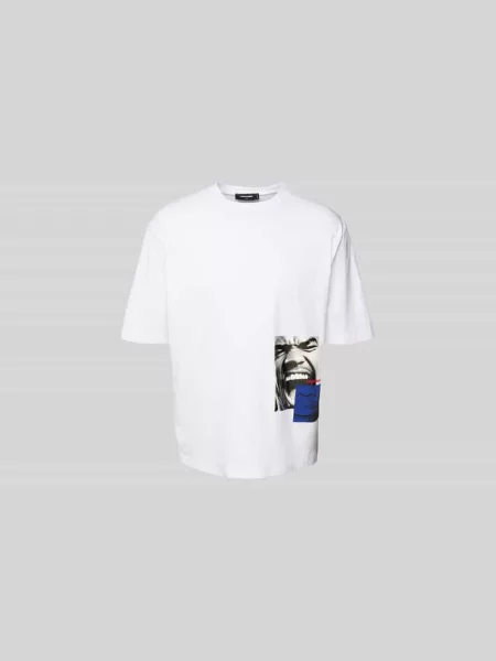 T-shirt z nadrukowanym motywem Dsquared2 biała