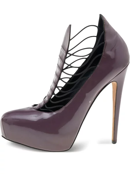 Pantofi cu toc Brian Atwood din piele violet