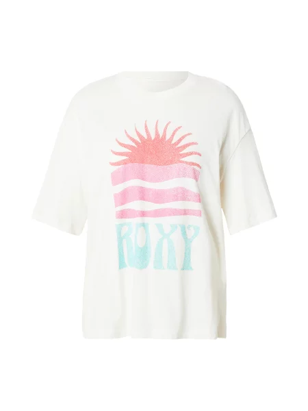 ROXY Tricou Hangloose Poster turcoaz / roz / roșu deschis alb