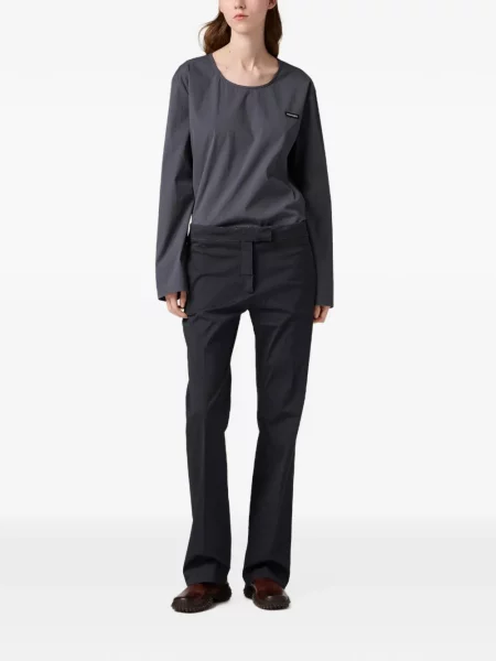 Pantaloni Miu Miu din poplin negru