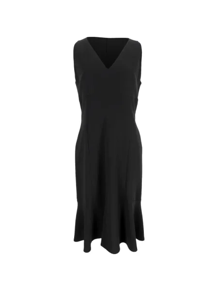 Rochie midi Max Mara cu decolteu în V până la genunchi de costum negru