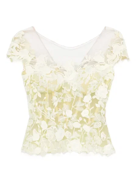 Bluzka Gemy Maalouf w kwiatki koronkowa żółta