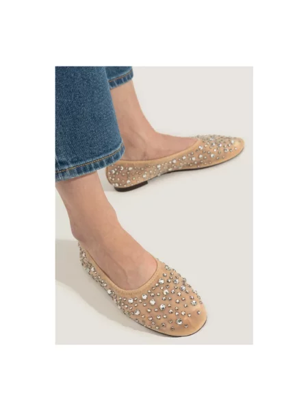 Balerinki Tory Burch beżowe