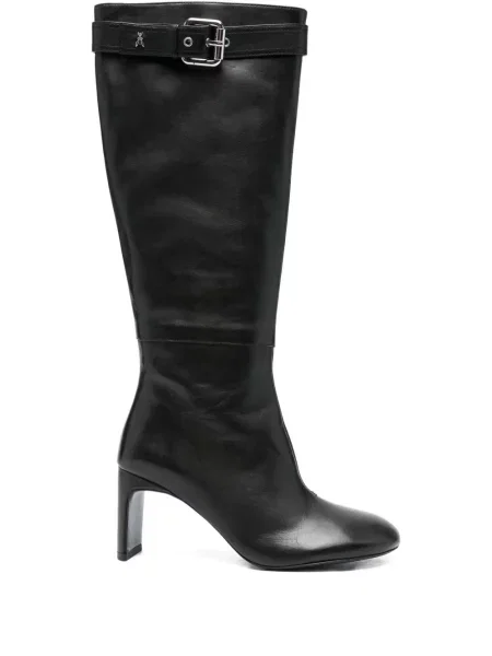 Botine Patrizia Pepe din piele cu cataramă negru