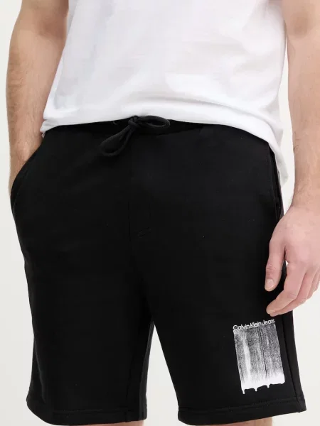 Calvin Klein Jeans Спортни шорти Brush Stroke черен