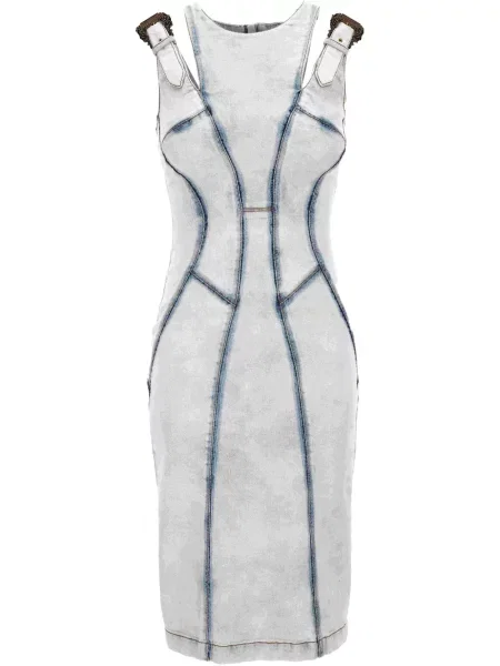 Sukienka jeansowa Versace Jeans Couture garniturowa niebieska