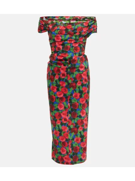 Rochie midi Carolina Herrera cu model floral până la genunchi de costum