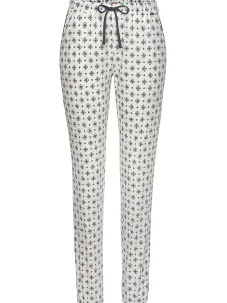 S.Oliver Pantaloni de pijama murdar / albastru noapte / albastru pastel / maro deschis alb