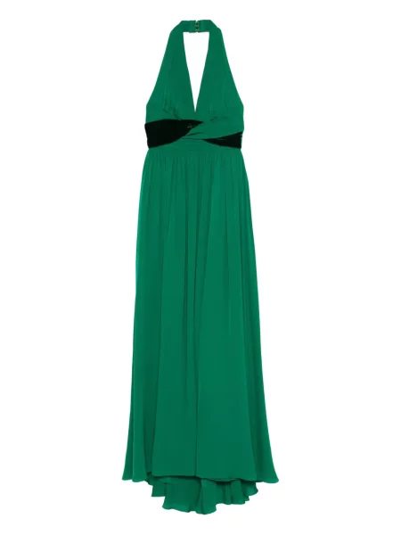 Rochie maxi Elie Saab cu decolteu în V de costum verde