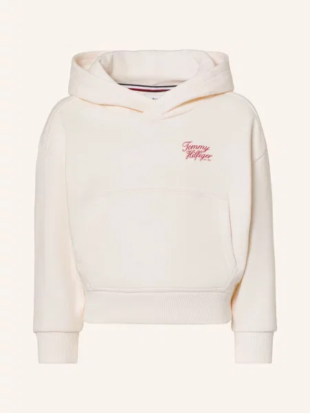 Tommy Hilfiger Mikina S Kapucí / červená bílá