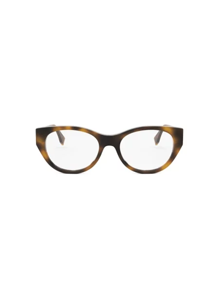 Okulary przeciwsłoneczne Fendi w geometryczne wzory z logo brązowe