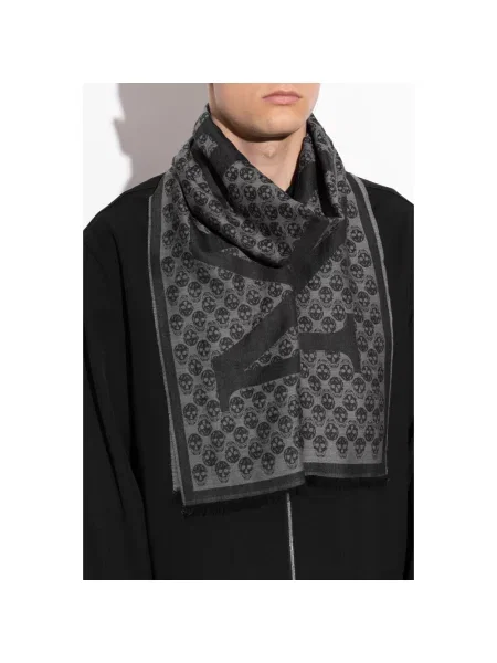 Szal Alexander Mcqueen wełniana czarna