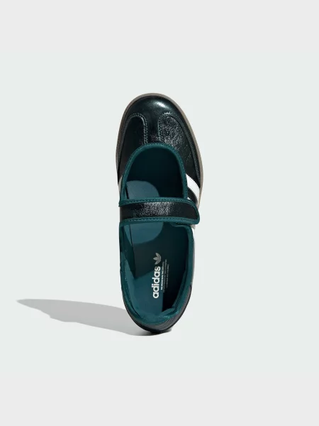 Кожаные балетки Adidas зеленые