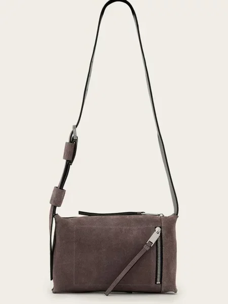 AllSaints crossbody kabelka semišová EFFIE hnědá