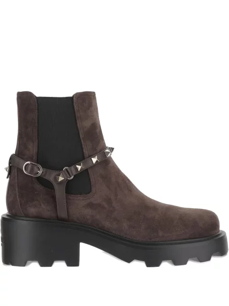 Botine chelsea Valentino Garavani cu tepi maro