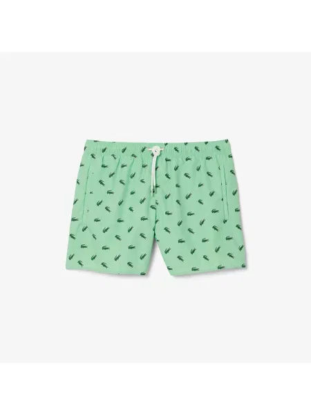 Lacoste Kąpielówki Z Nadrukiem Krokodyla zielony