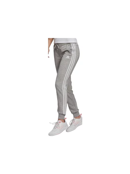 Pantaloni Adidas cu dungi din material terry gri
