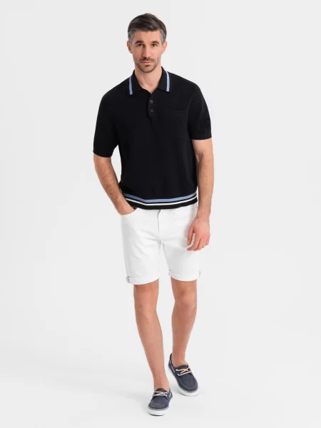 Klasické džínové šortky Ombre bílé