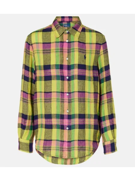 Lniana koszula Polo Ralph Lauren w kratkę