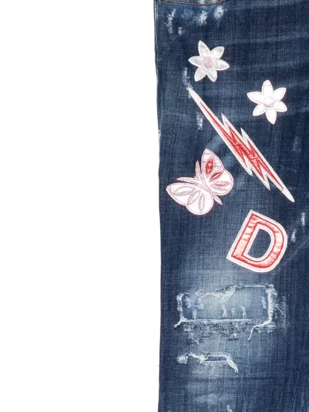 Blugi Dsquared2 zdrențuiți albastru