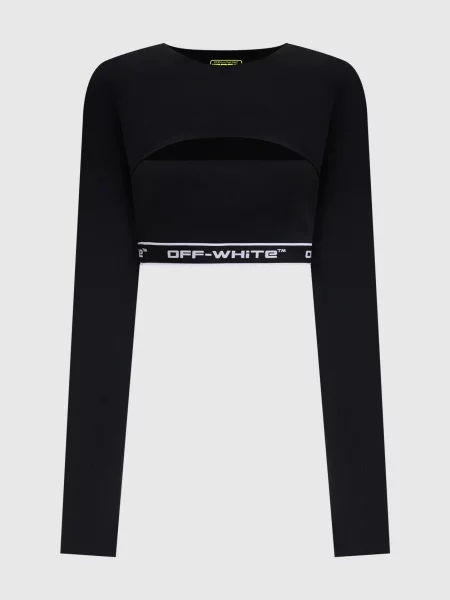 Укорочений топ з логотипом Off-white чорний