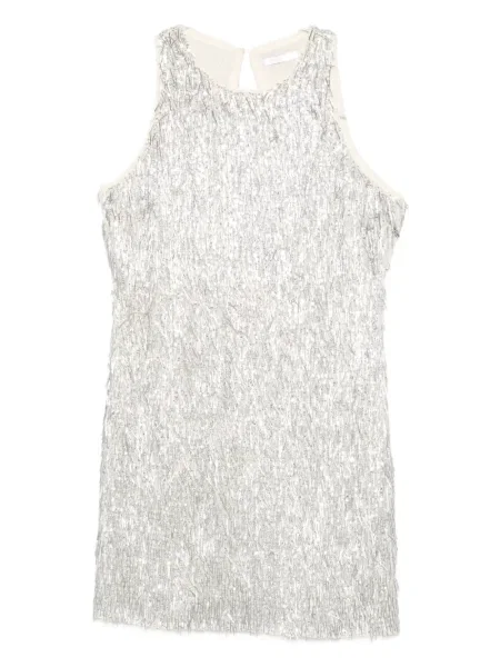 Rochie mini Patrizia Pepe cu paiete de costum gri