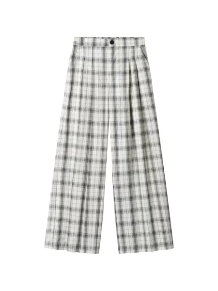 Pantaloni Tout A Coup în carouri alb