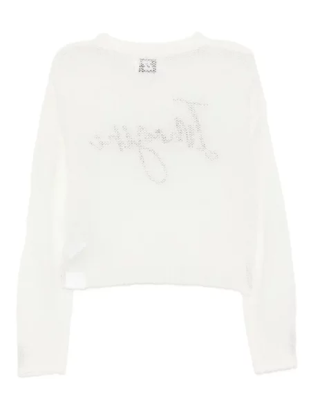 Pulover Izzue cu broderie transparente alb