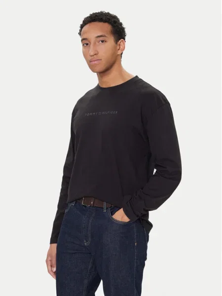 Tricou mânecă lungă Tommy Hilfiger negru