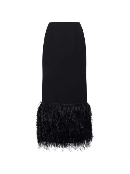 Fustă midi Roksanda cu pene negru