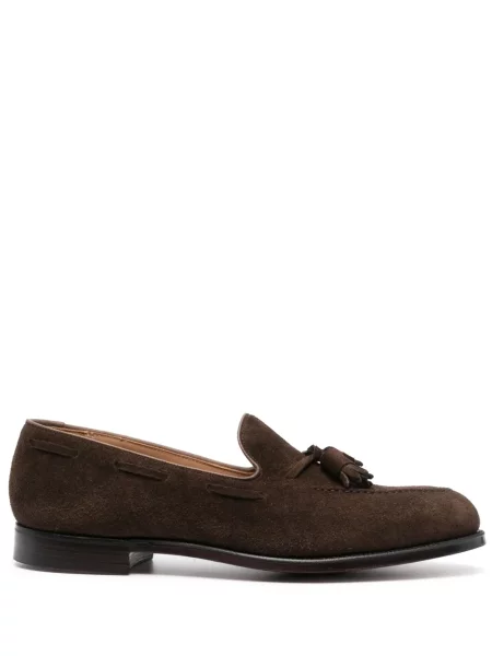 Pantofi loafer Crockett & Jones din piele de căprioară maro