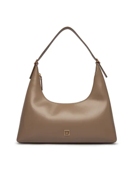 Calvin Klein Дамска чанта Emblem Hw Lthr Shoulder Bag бежов