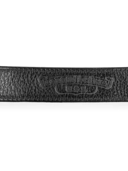 Кожена гривна Chrome Hearts със сърца черно