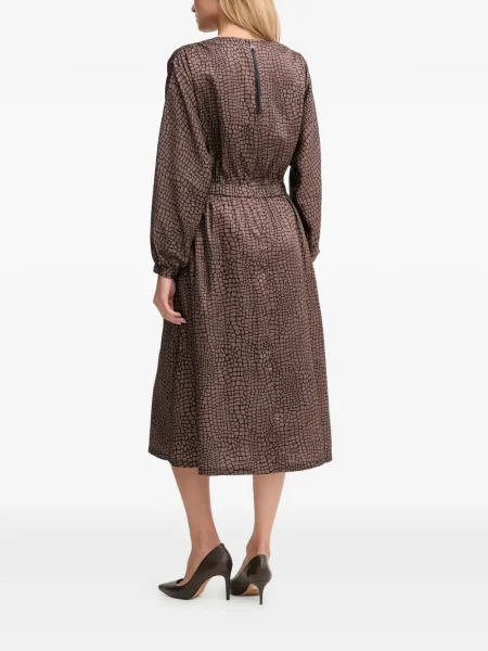 Rochie Joop! cu imagine cu imprimeu animal print de costum maro