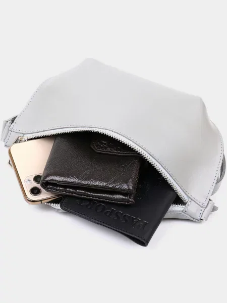 Кожаная сумка Shvigel серая