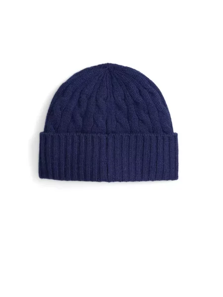 Czapka Polo Ralph Lauren z kaszmiru niebieska