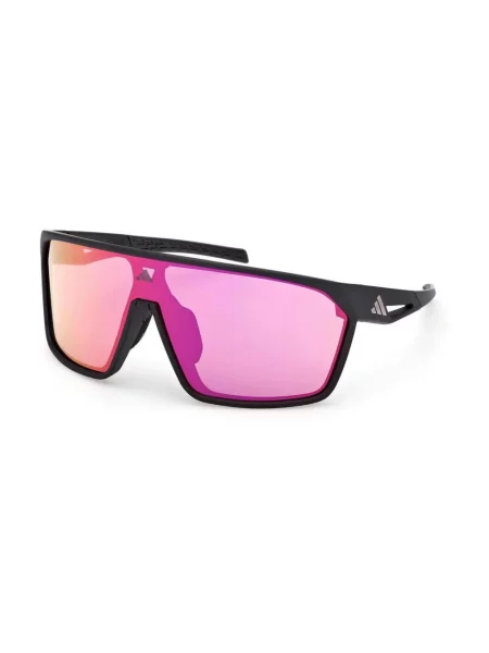 Okulary adidas Sport z różowymi lustrzanymi soczewkami czarne
