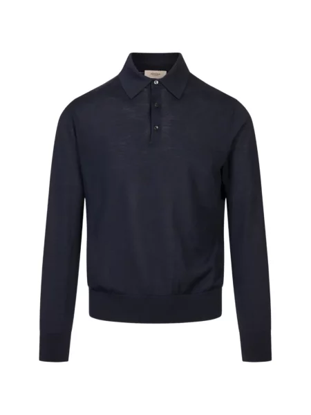 Lung tricou polo Agnona albastru