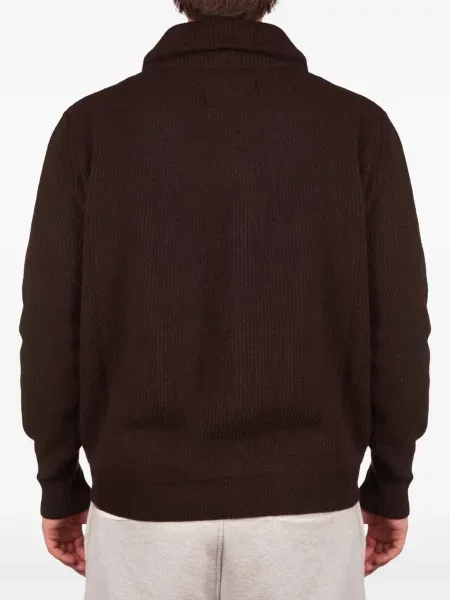 Gulerat cardigan Roberto Collina tricotate maro