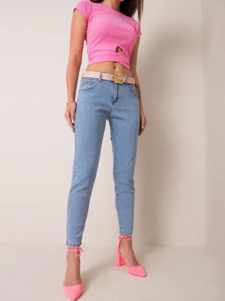 Pantaloni Fashionhunters albastru