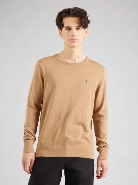 TOMMY HILFIGER Pulover Essential maro deschis bej