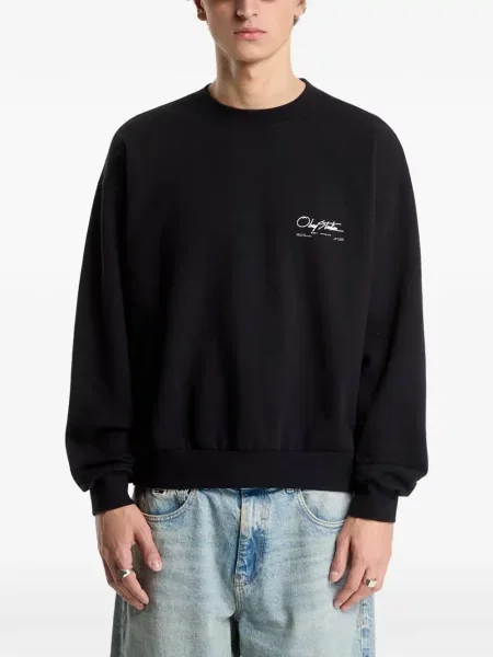 Pulover Obey cu decolteu rotund cu autograf negru